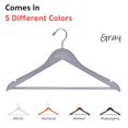 thumbnail image 6 of Quality Wooden Hangers - Slightly Curved Hanger Set of 20-Pack - Solid Wood Coat Hangers with Stylish Chrome Hooks - Heavy-Duty Clothes, Jacket, Shirt, Pants, Suit Hangers (Gray, 20), 6 of 6