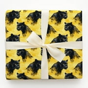 Black Panther Yellow Animal Print Gift Wrapping Paper
