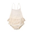 thumbnail image 1 of Baby Girls Summer Romper Floral Lace Sling Strappy Hollow Back Romper, 1 of 10