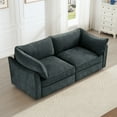 thumbnail image 4 of 2 Seater Sectional Sofa with Storage - Gray Living Room Couch, Corduroy-like Chenille Fabric, Crescent Wraparound Design - Compact 2-Person Sofa for Small Spaces, 4 of 13