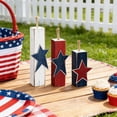 thumbnail image 3 of Kojanyu July 4th Patriotic Wooden Building Block Ornament,Red White Blue Flag Table Centerpiece for 250th Anniversary,Memorial Day and Independence Day Home Decor, 3 of 6