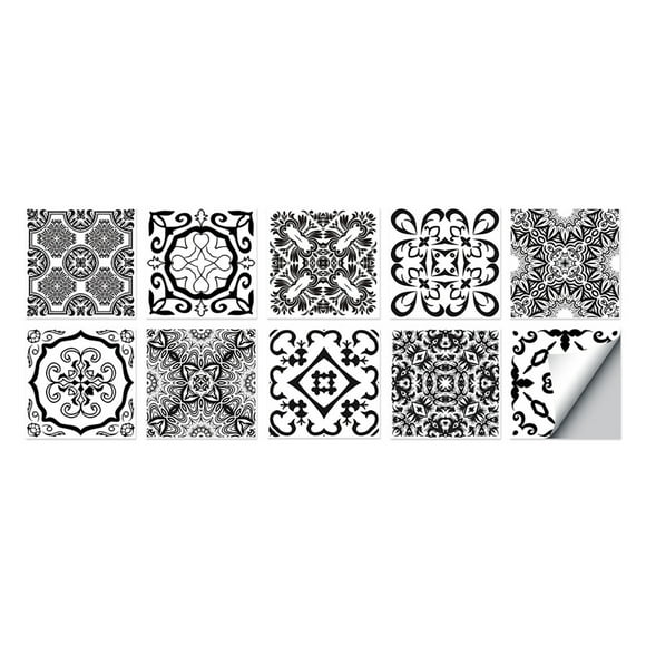 10 Sheet Peel and Stick Tile for Kitchen Backsplash Mandala Peel and Stick Backsplash Waterproof Tiles Stick on Backsplash for Kitchen Wall Bathroom Laundry Room Cabinet Shower 6"x6"