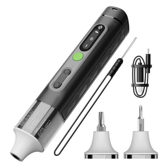 Cordless Screwdriver,Compatible With1/4in and 4mm Hex Bits,4 Torque Levels,3 Lighting Modes,1500mAh Rechargeable Battery