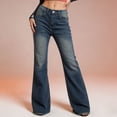 thumbnail image 6 of ClodeEU Women's High Waisted Bell Bottom Jeans ,Stretchy Trendy Wide Leg Flare Bootcut Denim Pants Blue,Womens Plus XXL, 6 of 9