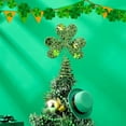 thumbnail image 4 of Valentine's & St. Patrick's Day Mini Tree Topper - Heart & Shamrock Glitter Iron Ornaments, Red & Green Metal Holiday Decor for Irish Festival Party & Seasonal Tabletop Trees, 4 of 6