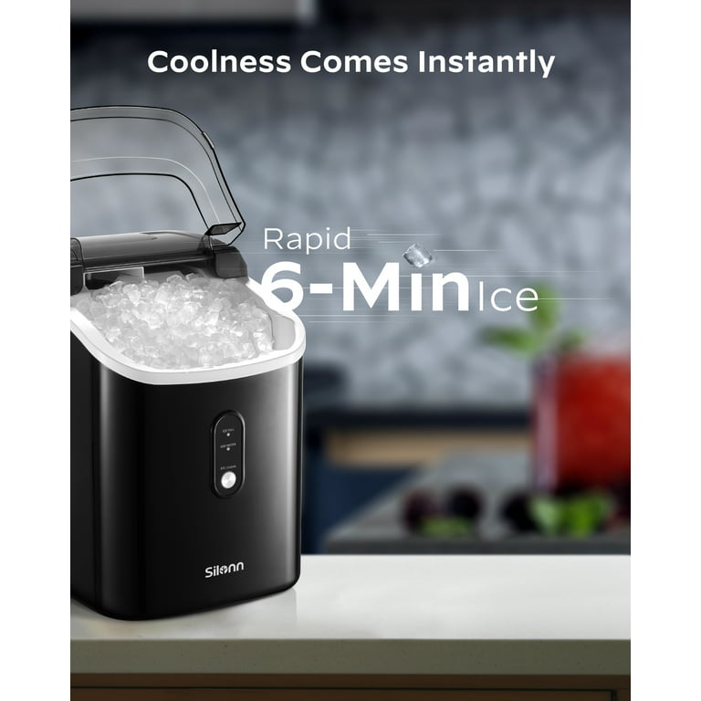 Nugget Ice Maker Countertop, Makes 26Lbs Crunchy Ice in 24H, 3Lbs Basket at  a Ti
