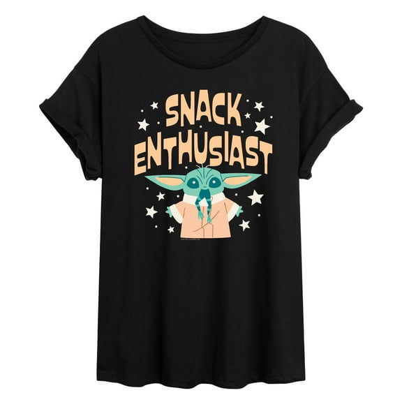 Star Wars - The Mandalorian Snack Enthusiast Grogu  - Womens Oversized Graphic T-Shirt