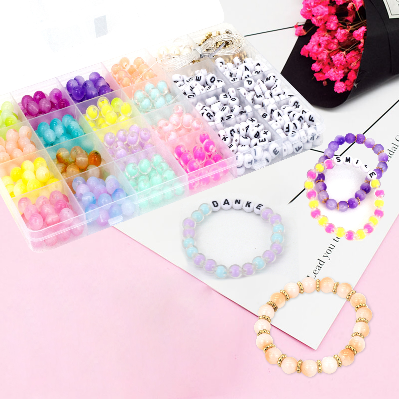 Meafeng 800+ Piece Acrylic Beads Jewelry Making Kit photo 3