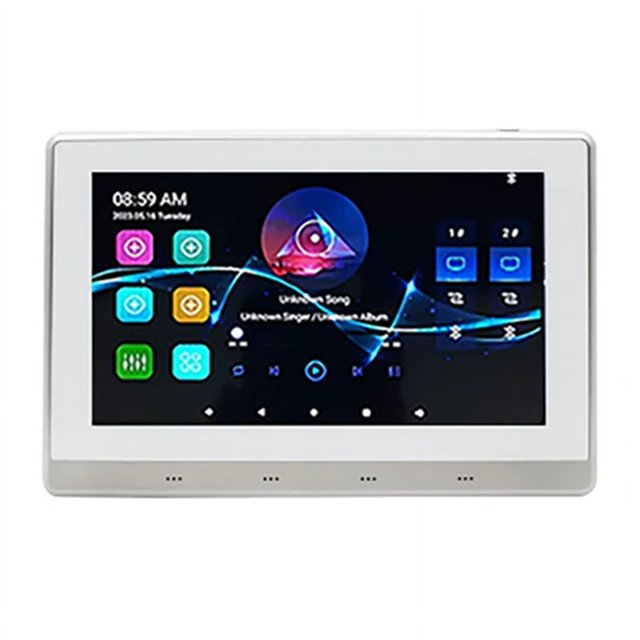7 Inch Android 11 Music Amplifier Audio System 8 X 30W 2 Zone Android 11 Wifi 7 Inch Touch Screen Amplifier White
