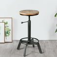 thumbnail image 3 of Gymax Industrial Bar Stool Swivel Wooden Seat Height Adjustable Counter Coffee Kitchen, 3 of 10