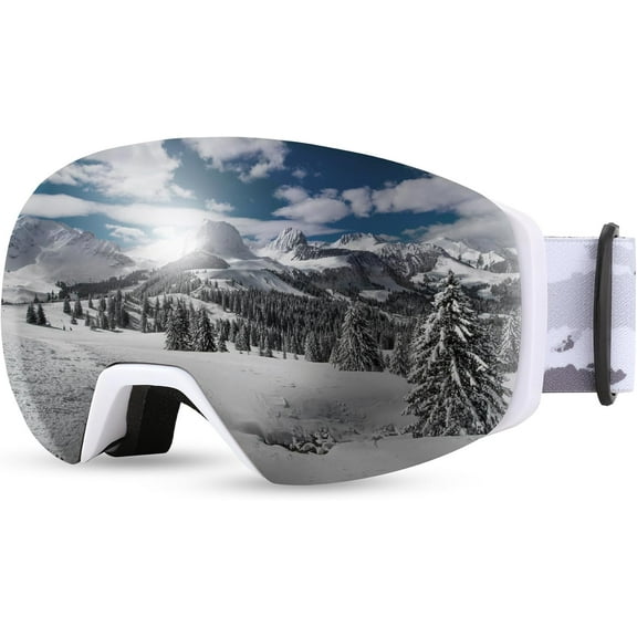 FEISEDY Magnetic Ski Goggles for Men Women Youth Frameless Snow Goggles 100% UV Protection Snowboard Goggles B0020