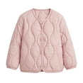 thumbnail image 3 of BXJX Girls Quilted Jackets, Warm Long Sleeve Button Down Lightweight Outerwear with Pockets Pink Size 7-8 T, 3 of 7