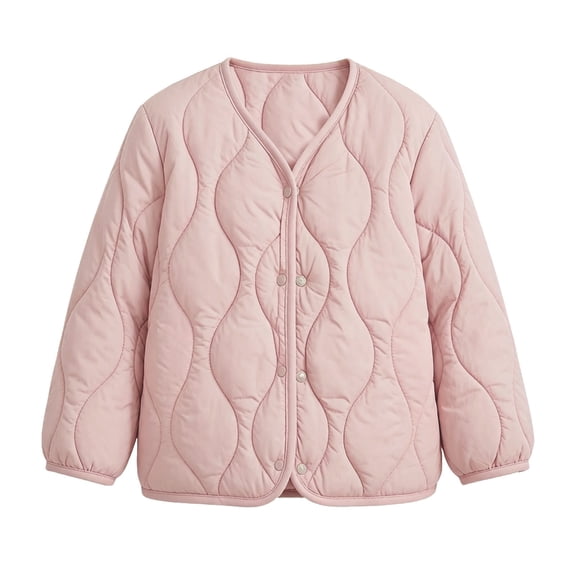 FAIWAD Kids Puffer Jacket Button Quilted Padded Coat Casual Winter Outerwear for Boys Girls
