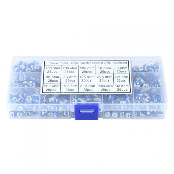 Oubit Trimmer Potentiometer Resistor,375Pcs 15 Values Potentiometer Potentiometer Variable Resistor Variable Resistor Professional Grade