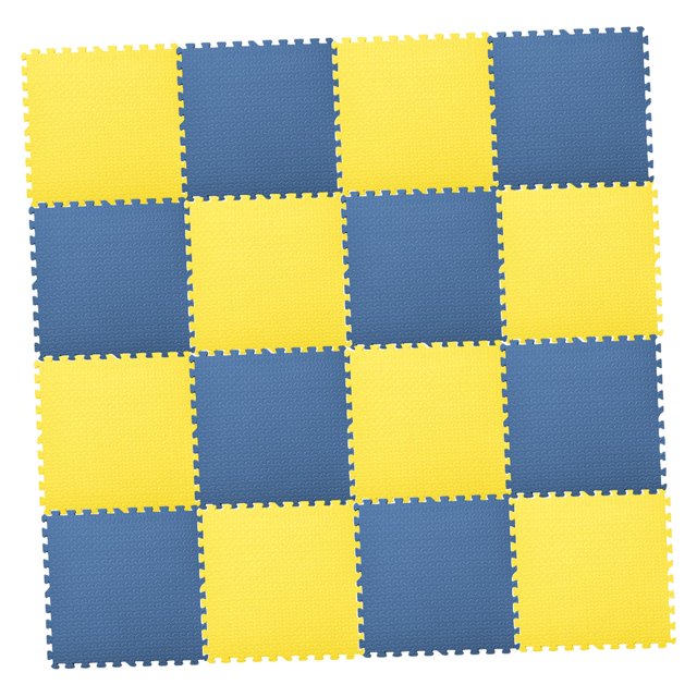 EVA Baby Puzzle Mat Escalada Pad Floor Foam Play Mat Azul Amarillo 16Pcs SM SunniMix Alfombras de juego de espuma