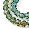 thumbnail image 4 of 20strands Baking Paint Transparent Glass Beads Strands Round Faceted(32 Faceted) Olive Drab 4~4.5mm Hole: 0.8~1mm about 88~94pcs/strand 13.19~13.58 inch(33.5~34.5cm), 4 of 5