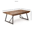 thumbnail image 5 of Walden Brown Wood ParquetTop with Dark Gray Iron Base Cocktail Table, 5 of 5