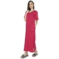 thumbnail image 3 of Inkmeso Solid Long Nightgown For Womens V-Neck Loungewear Casual Sleep Dress With Pockets, 3 of 7