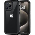 thumbnail image 1 of KOMI iPhone 15 Pro Max Case, IP68 Waterproof Dustproof Case with Built-in Screen Protector, Full Body Heavy Duty Shockproof Rugged Phone Cover for iPhone 15 Pro Max - 6.7", Black/Clear, 1 of 5