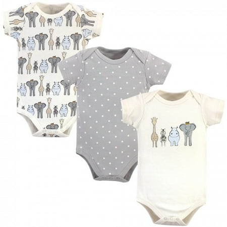 

Hudson Baby Infant Boy Cotton Bodysuits 3pk Royal Safari 6-9 Months