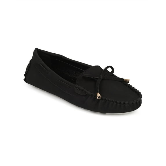 New Women Misbehave Shania-1 Leatherette Bow Tassel Slip On Moccasin Flat