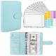 thumbnail image 4 of Injueey Carpeta A6 para recibos, tarjeta de efectivo, certificado, hojas de presupuesto, bolsa con cremallera, cartera, suministros portátiles para el Artesanía Azul Injueey HA066730-02, 4 of 6