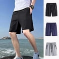 thumbnail image 2 of Summer Zipper Pockets Elastic Band Shorts High Elasticity Washable Pants for Fitness Gym Wear, 2 of 5