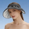 thumbnail image 6 of jobturf Wide Brim Visor Hats for Women Sun UV Protection Golf Hat Summer Lightweight Ponytail Hats Vacation Beach Essentials, 6 of 6