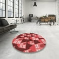 thumbnail image 4 of Ahgly Company Machine Washable Indoor Round Transitional Red Area Rugs, 7' Round, 4 of 7
