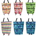 thumbnail image 3 of Sac de Courses Pliable avec Roues Réutilisable Chariot de Courses Pliable 2 en 1 Maison Supermarché Grande Capacité Sac Vert 39*55*14cm, 3 of 3