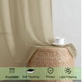 thumbnail image 2 of OVZME Taupe Crushed Sheer Curtains 72 inch Long 2 Panels Set, Light Filtering Door Curtains and Drapes for Bedroom Living Room Elegant with Top Rod Pocket Voile Sheer Curtains, 42Wx72L Inch, Taupe, 2 of 8