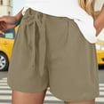 thumbnail image 2 of Gym Shorts Women Pull On Biker Shorts for Women Travel Resort Wear 2025 Casual Women's Casual Summer Shorts With Tie Detail Comfortable Vacation Everyday Wear Trendy Short Pants For Women, 2 of 6