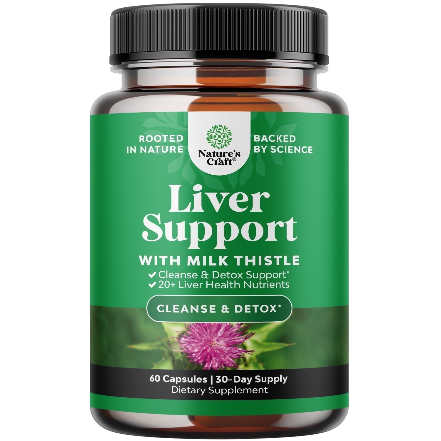 Natures Craft Liver Cleanse Detox & Repair with Milk Thistle Supplement, Lemon, 60 Gummies