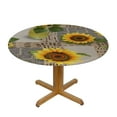 thumbnail image 3 of ONETECH Sunflower Round Tablecloth 60 Inch, Floral Round Table Cloth, Water Resistant Round Table Cover, Free and Stain Resistance Circle Tablecloth for Dining Room, Picnic, Indoor&amp;Outdoor Use, 3 of 7