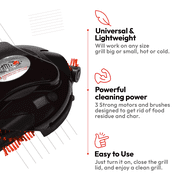 Grillbot Automatic Grill Cleaning Robot with 3 Powerful Nylon Grill Brushes & Carry Case (Black)