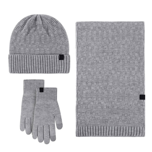 GDREDA Children Hat Scarf and Glove Set Stylish Outdoor Baby Warm Three Piece Bundle Light Gray,One Size