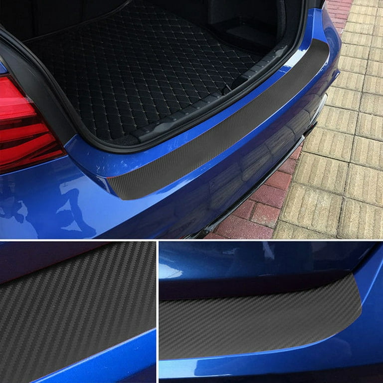 Carbon Fiber Car Rear Trunk Guard Trims Bumper Sticker For