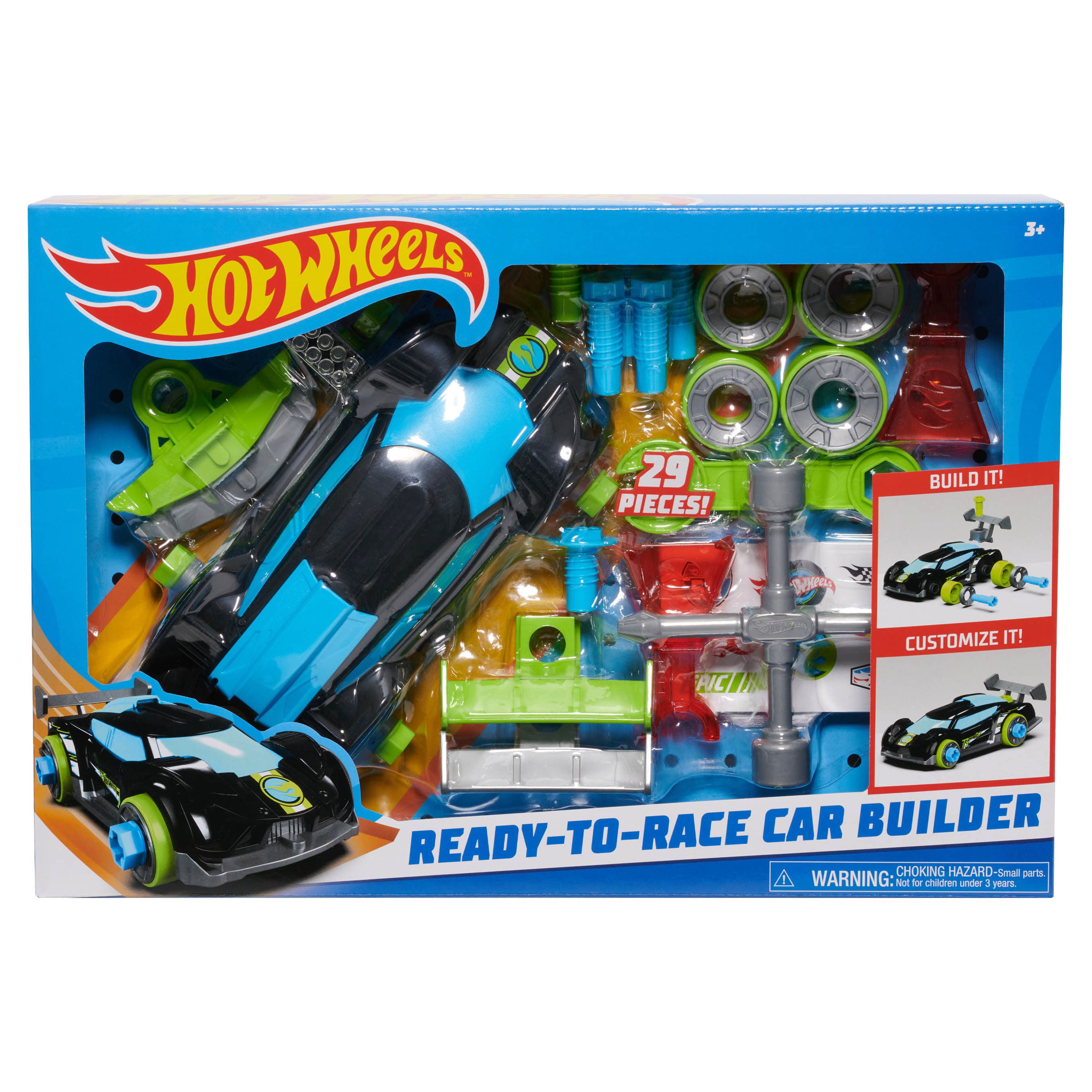  Mattel Hot Wheels Ready-to-Race Monster Truck Builder Race Ace,  27-Piece Pretend Play Set, Kids Toys for Ages 3 Up by Just Play : Toys &  Games