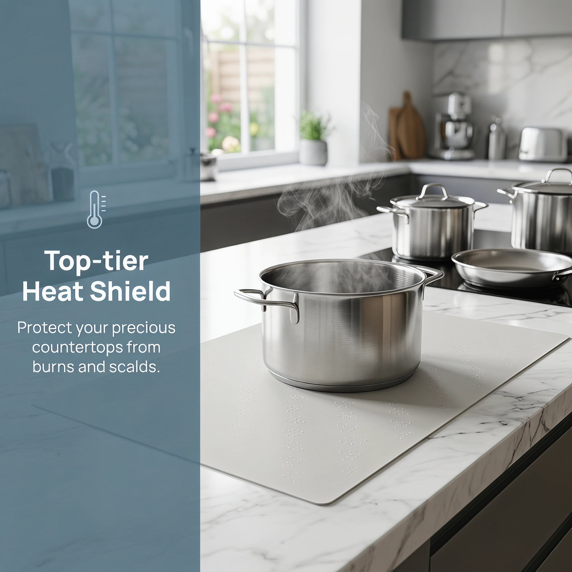 Unique Bargains Silicone Heat Resistant Countertop Protector Pad Mat Gray 27.6"x16.5"