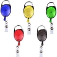 thumbnail image 2 of Pack of 5 Different Colors Translucent Retractable Carabiner Reels for Id Badge Holders, Key Cards and Id Cards,Assorted Colors, 2 of 5