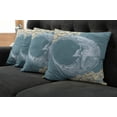 thumbnail image 5 of Ambesonne Moon Throw Pillow Cover 4 Pack, Vintage Crescent Moon, 18", Slate Blue Mustard, 5 of 5