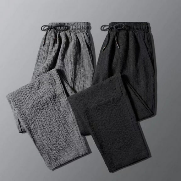 Lovzfmll Men's Sweatpants, Active Fit Breathable Trousers with Drawstring Waist & Pockets, Athletic Relaxed Full Length, Wide Leg Casual Comfort Pants