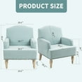 thumbnail image 2 of QZYeYun Modern Accent Chair with Retro Wooden Legs & Nailhead Trim Small Fabric Club Chair Comfy Upholstered Armchair Lounge Chair for Bedroom Living Room Single Sofa, Sage, 2 of 10