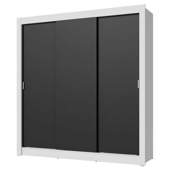 Ropero Closet Madesa 3 Puertas Blanco/Negro