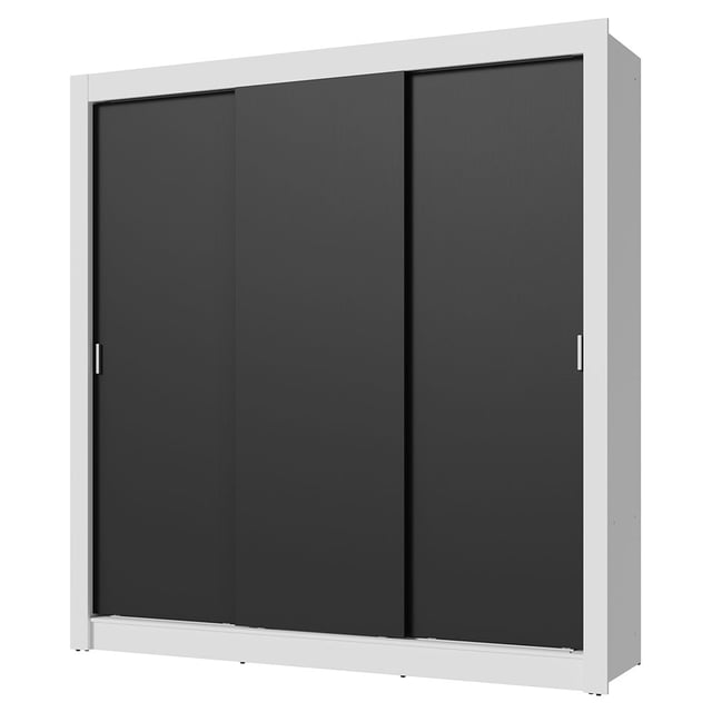 Ropero Closet Madesa Nobre 3 Puertas Corredizas Blanco/Negro