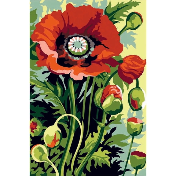 Needlepoint canvas for halfstitch without yarn Poppy SEU928.338 Seg De Paris Printed Tapestry Canvas