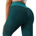 thumbnail image 3 of Frostluinai Women'S Bubble High Waist Tik Tok Yoga Pants Solid Color Textured Abdomen Slimming Hip Leggings Exercise Running Hip Plus Size Cropped Pants, 3 of 5