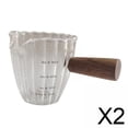 thumbnail image 1 of Jarra medidora,Taza medidora de vidrio con mango de madera 90 ML,Espresso con escala Taza de café de una Cocina,Taza medidora para cocinar de 3 jarra medidora de vidrio,Espresso, 1 of 8
