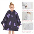 thumbnail image 6 of Halloween Silhouette Pattern Blanket Hoodies for Kids 6-13YR Oversize Wearable Blanket Hoodies for Boys Girls Teens, 6 of 7