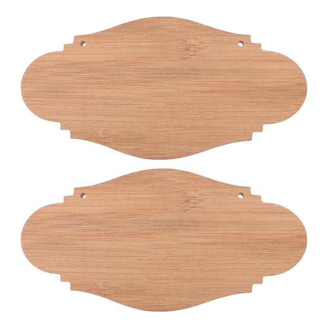 2pcs Unfinished Blank Sign Hanging Sign Decorative Wood Plaques for DIY Craft